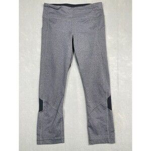 Lululemon Leggings Women 6 Gray Speed Up Crop Heathered Mesh Pockets LW6AVLS
